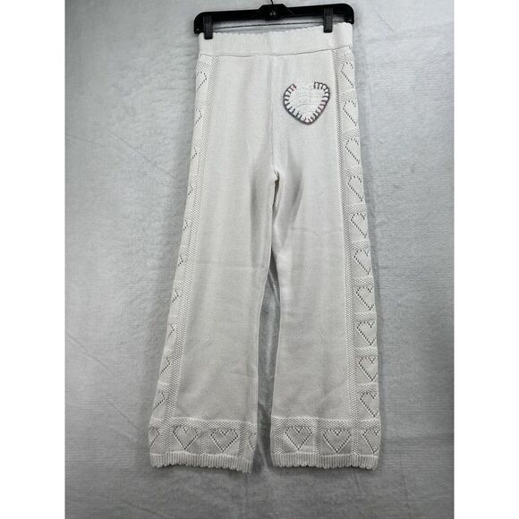 Free People Love Shack Fancy Toro Pants Size Large True White Patch Pointelle - Picture 5 of 10